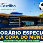 Prefeitura de Castilho encerrará expediente 1 hora antes dos jogos da Seleção na Copa