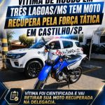Força Tática localiza em Castilho/SP motocicleta roubada em Três Lagoas/MS
