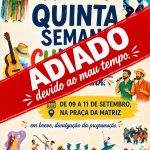A Quinta Semana Cultural de Castilho foi Adiado